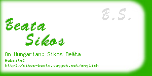 beata sikos business card